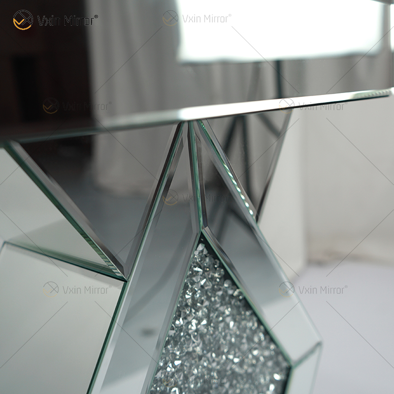 Cheap New Design Vxin WXF-115-1 Home Decor Crushed Diamond End Table Silver Mirror Furniture Side Table