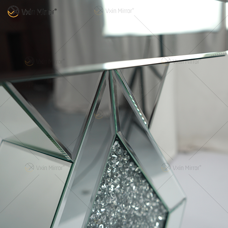 Cheap New Design Vxin WXF-115-1 Home Decor Crushed Diamond End Table Silver Mirror Furniture Side Table