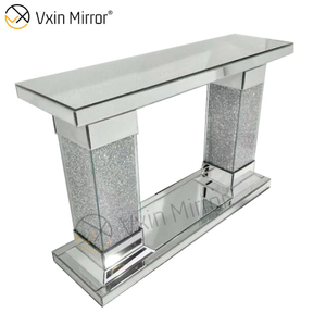 Factory Hot Sale Antique Modern Hallway Table WXF-082 Crystal Silver Mirror Narrow Mirror Console Table