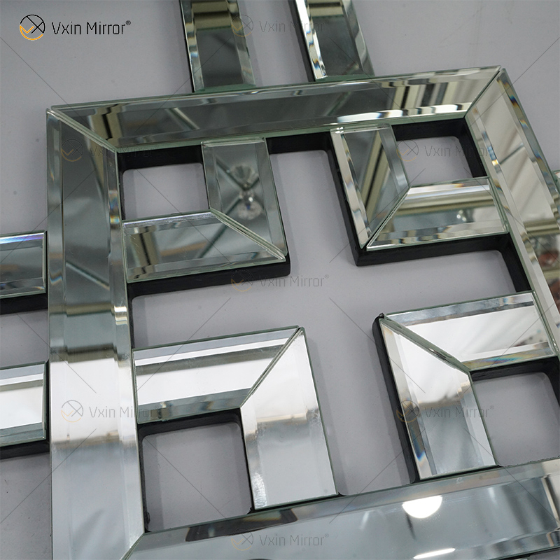 Square Mirrored Wall Decorative Mirror with Beveled Edge Modern Fashionable Wall-Mounted Mirrors WXM-1590