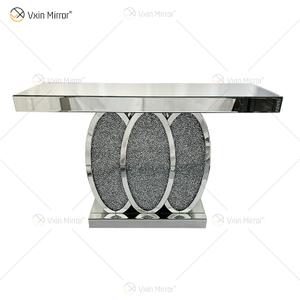 New Design WXF-244 Crystal Mirror Console Table Hall Table in Silver for Sale