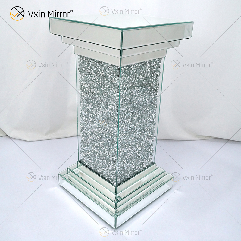 Hot Sale WXF-979 Mirror Side Tables for Living Room Modern Rectangle Crushed Diamond Side Table