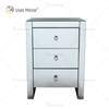 Hot Sell Elegant Vxin WXF-031-1 Bedside Table with 3 Drawer Silver Mirrored Nightstand Mirrored Bedside Table