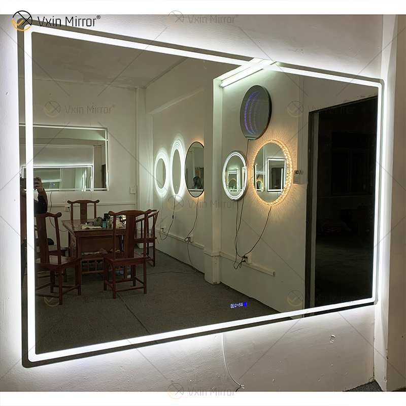 WXDL-120 LED 3 Color Light Display Temperature And Time Defogging Waterproof Power Supply Environmental Protection Mirror