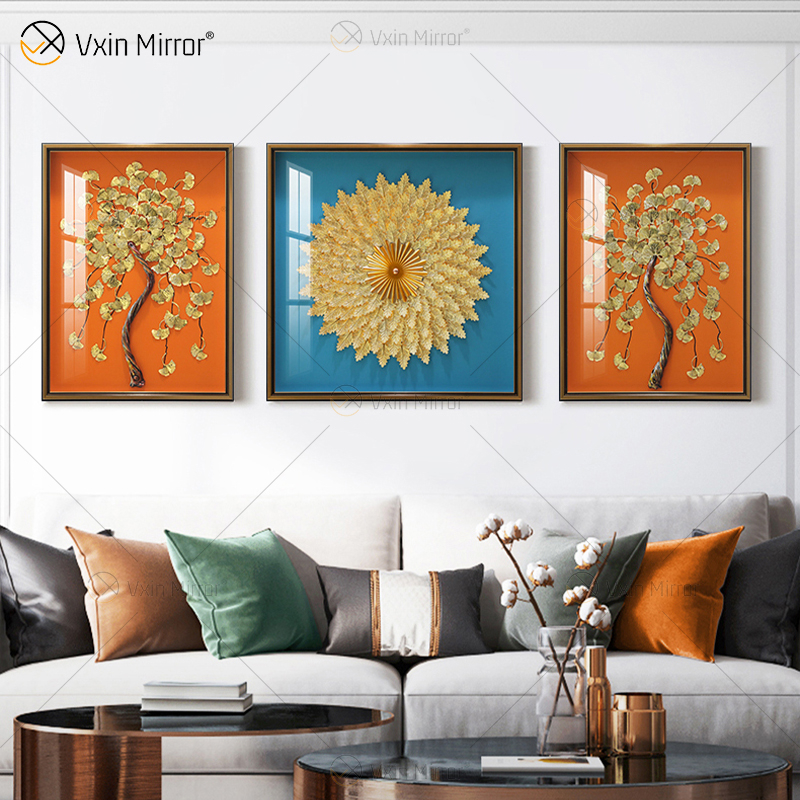 The Newest Vxin WXPA-25 3D Abstract Wall Art Metal Wall Art Decor Home Decoration Living Room Framed for Home Set for Sale
