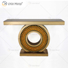 Factory Supply Vxin Luxury Crystal Glass Brown Console Table With Mirror