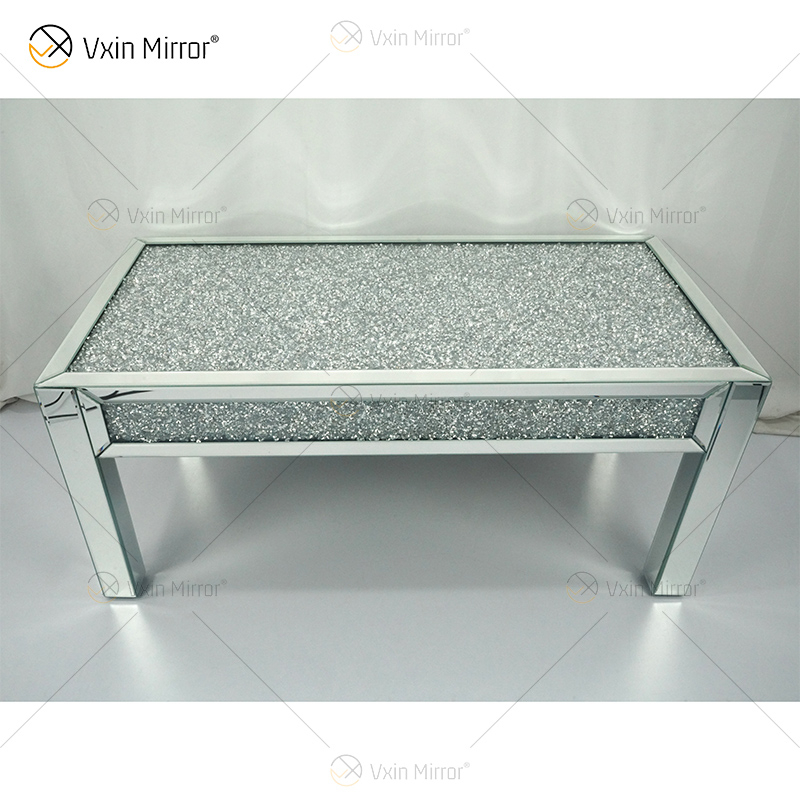 WXF-160 Coffee Crushed Diamond Sparkly Side Table for Living Room