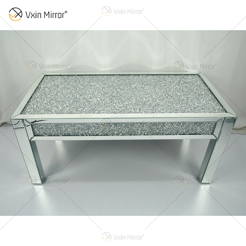WXF-160 Coffee Crushed Diamond Sparkly Side Table for Living Room