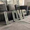 Silver Crushed Crystal Diamond Mirror Letters Wall Hung Xmas Mirrored Love Decoration Mirror Wall Art For Sofa Furniture