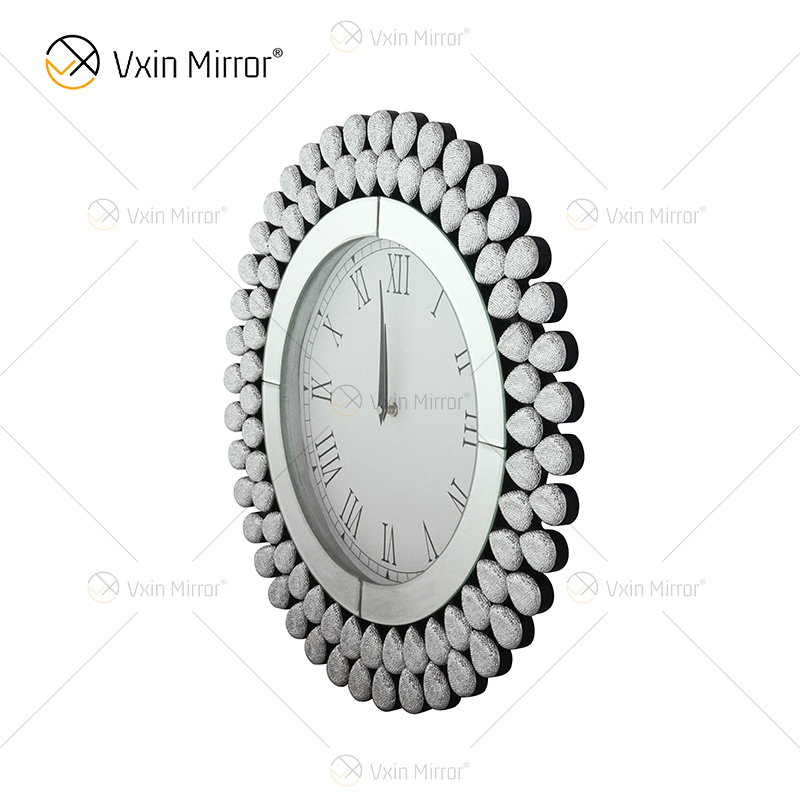 New Design Jewelry WXMC-076 Modern Silver Decorative Mirrored Clock