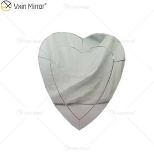 3D Heart-Shaped Wall Hanging Mirrors Frameless Modern Beveled Edge Design Bathroom Bedroom Mirror Vanity Makeup Mirror WXM-2090
