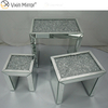 Hot Sale ZH056 Square Side Table Modern Combined Silver Glass with Crystal Diamond Top Living Room Mirror Side Tables