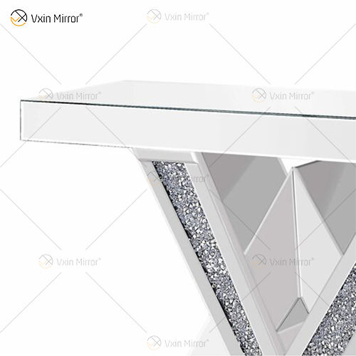 mirrored console table with storage