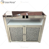 LED Glass Decor WXF-2123 Silver Modern Crushed Mirored Cupboard Cabinet With Muti Drawers