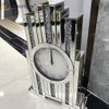 Factory New Design WXMC- Crystal Silver Mirror Rectangle Table Clock