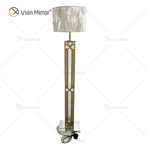 Night Stand WXFL-031 Living Room Luxury Silver LED Antique Mirrored Floor Lamp Mirror Lamp