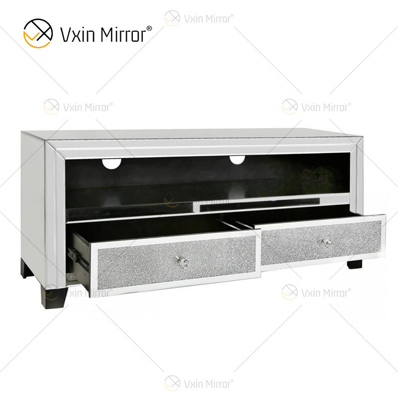 glass and wood tv stand