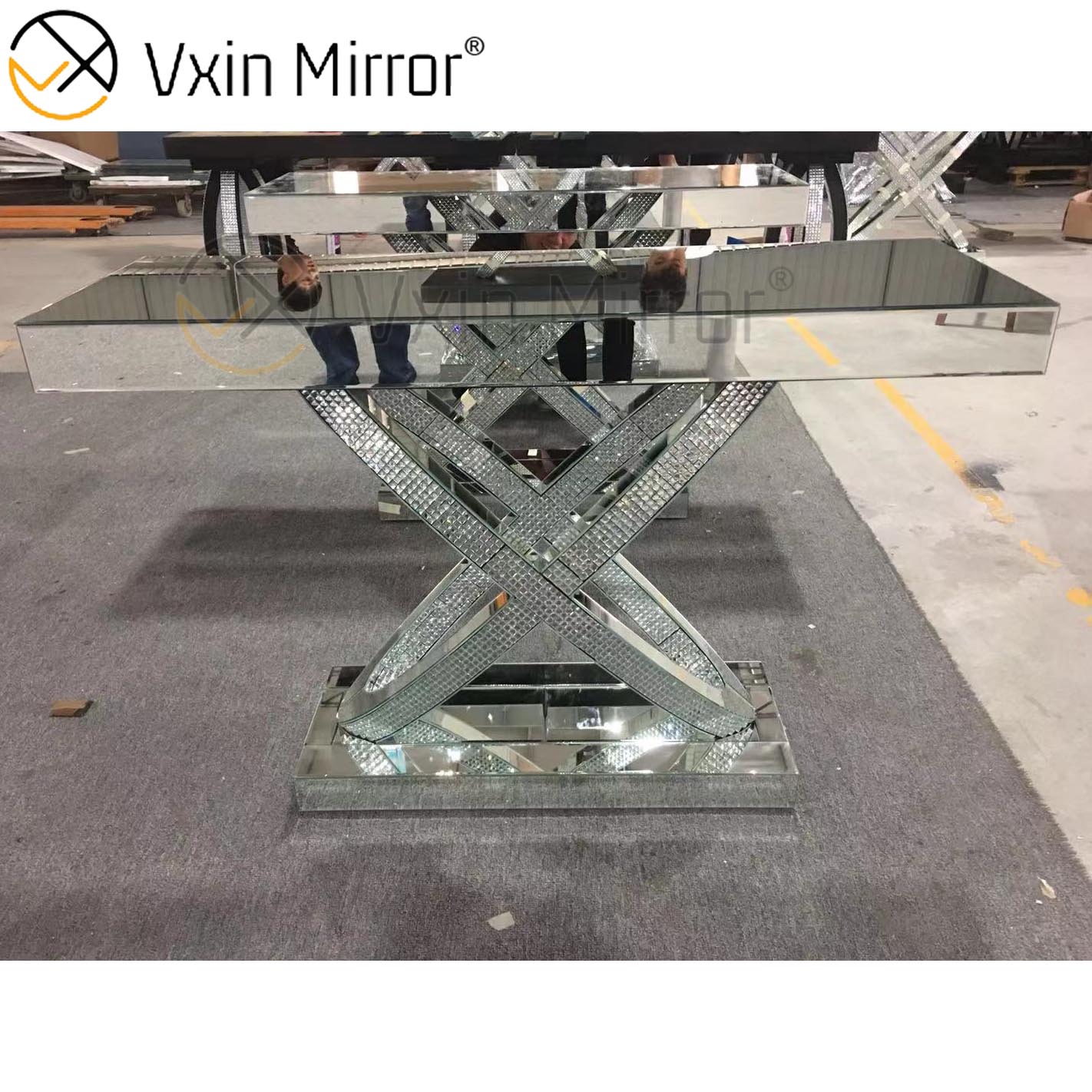 Modern End Table Mirror Furniture Side Table Hotel Hallway Mirrored Console Table for Living Room Furniture WXF-295