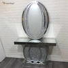 China Supplier Modern Famous Silver Crush Diamond Living Room Glass Console Table