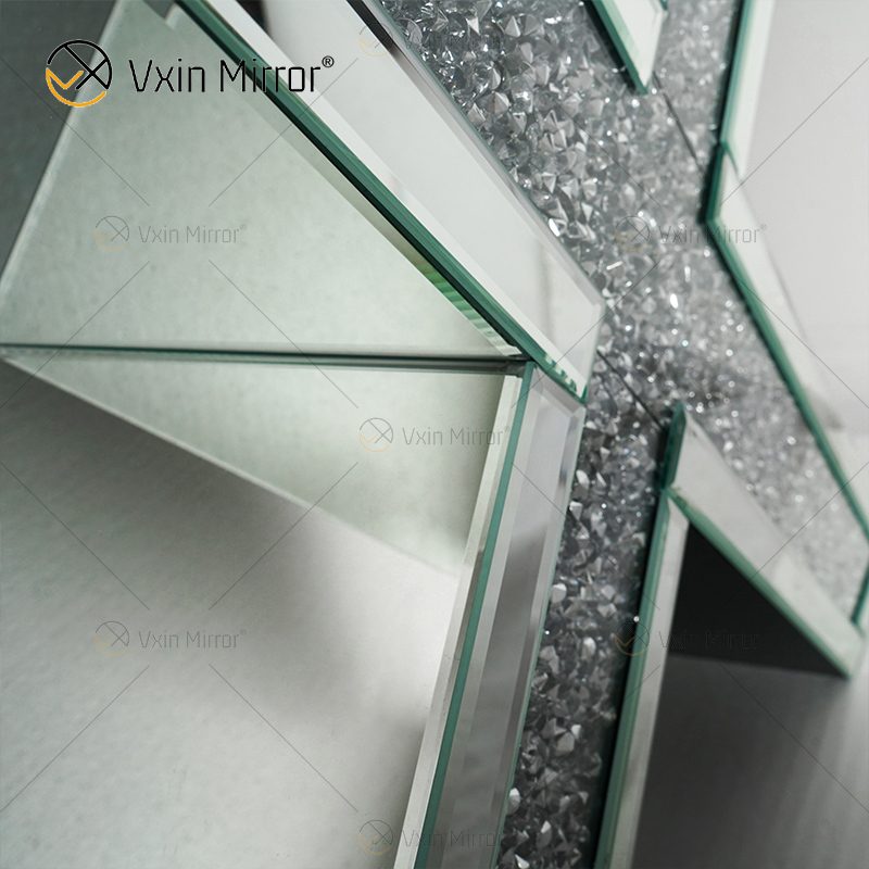 OEM Factory Supply WXWF-517 Mirrored X Shape Crushed Diamond Mirror Console Table