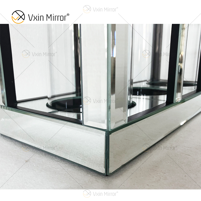 Meetart Crystal Clear Silver Mirror Glass Candle Holder with 3 Candle Light Tube Elegant Ideal for Home Decoration WXCH-65