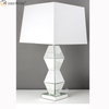 New Design WXTL-005 Modern Bedroom Furniture Silver Table Mirror Lamp With Lampshade Mirror Lamp