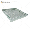 Hot Sale WXMT-019 Modern HomeDecor Silver Crushed Diamond Glass Square Mirror Trays