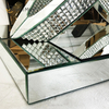 WXWF-128 Home Decor Crystal Silver Glass Furniture Mirrored Side Table