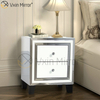 Hot Sale Home White Glass Furniture 2 Drawers Mirrored Cabinet Chest WXF-786
