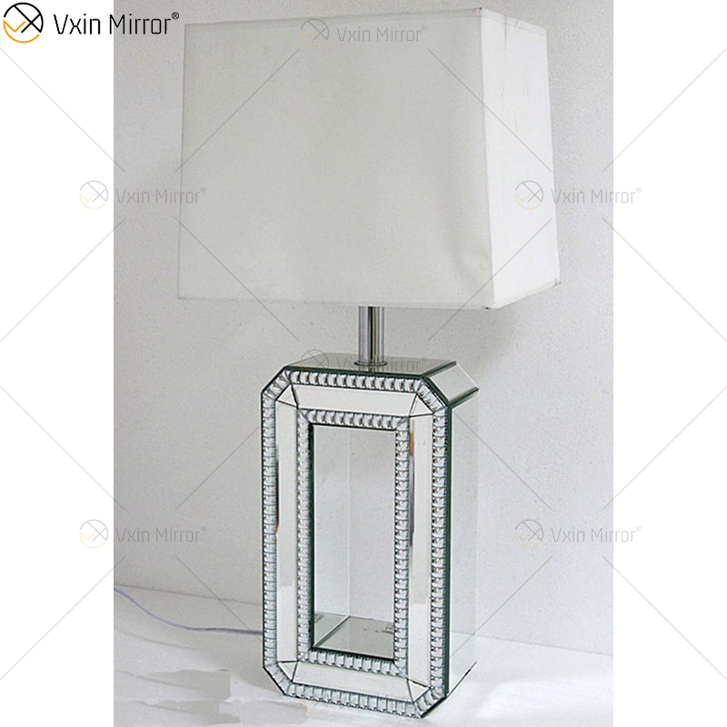 WXTL-004 Modern Silver Mirror Lamp with Lampshade for Crushed-diamond