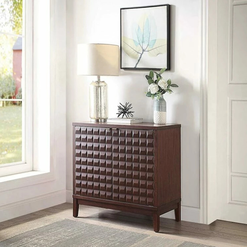 Cherry Wood Entrance Storage Cabinet