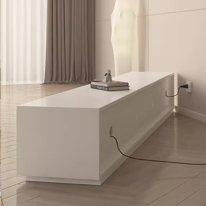 Modern white cream wind TV cabinet