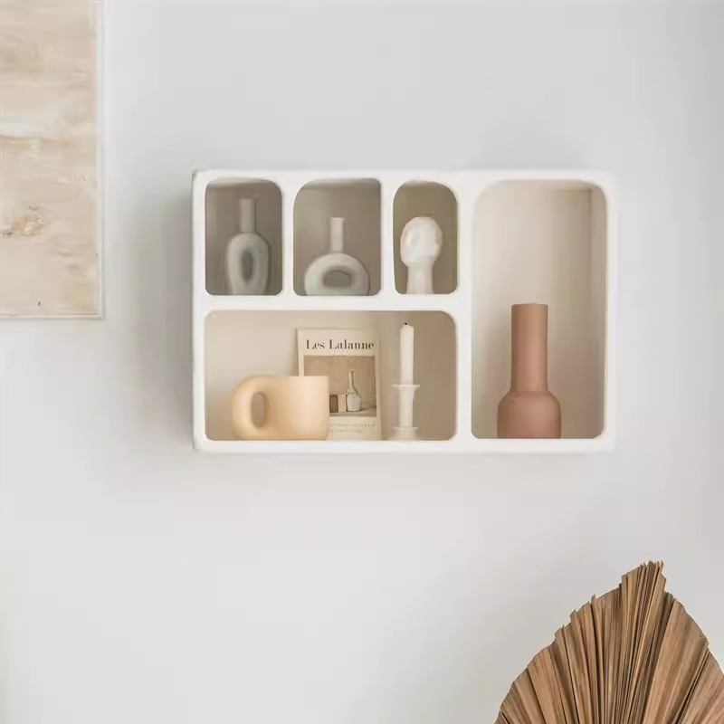 Cream White Wood Storage cabinet