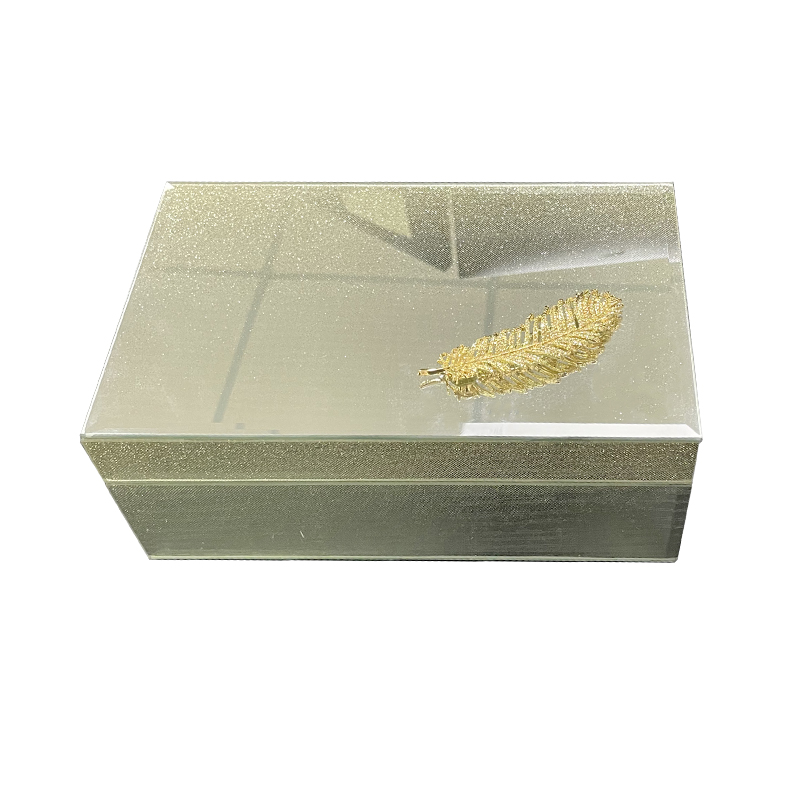 Gold Glitter Mirror Acrylic Jewelry Box