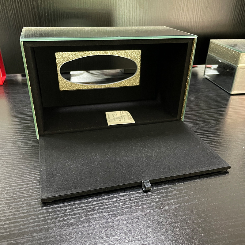 Glitter Mirror Glass Tissue Box