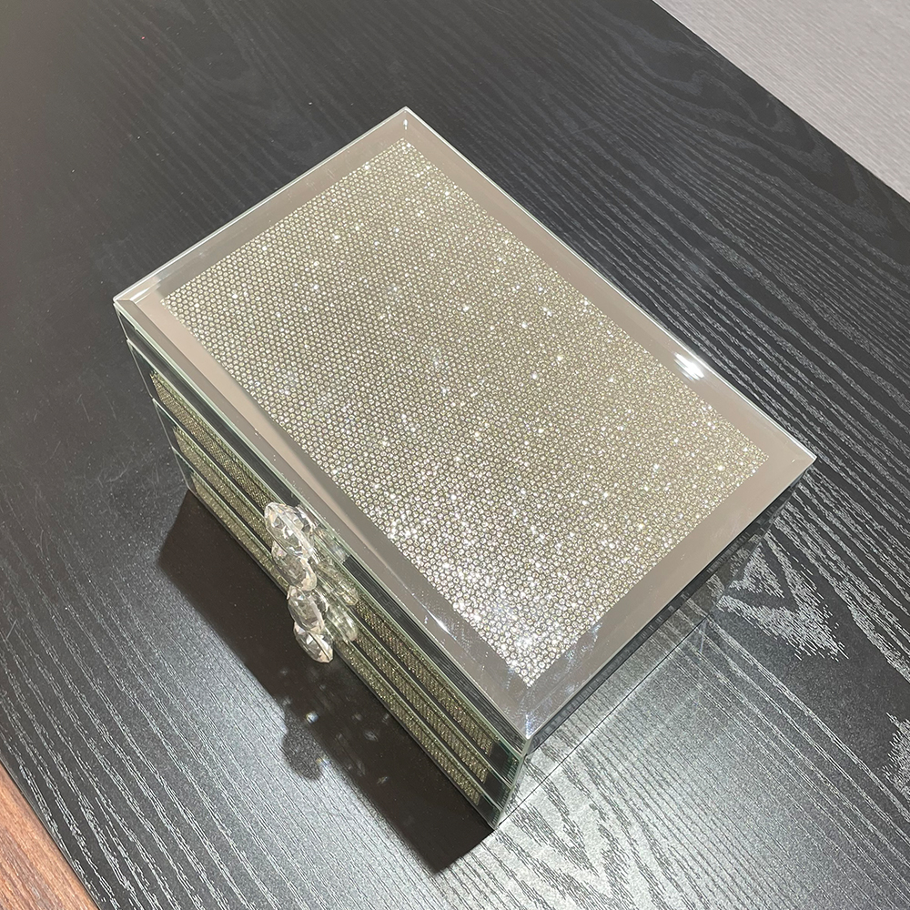 Luxury 3-Layer Diamond Crystal Jewelry Box
