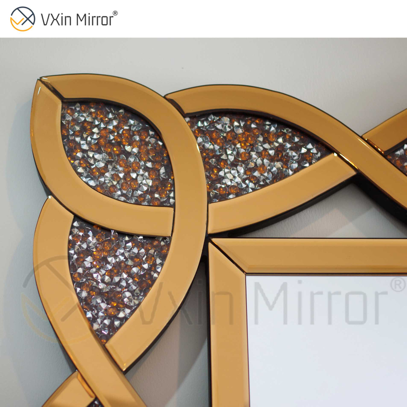 Home Mirrored Furniture Rectangle Console Mirror Crushed Diamond Wall Mirror