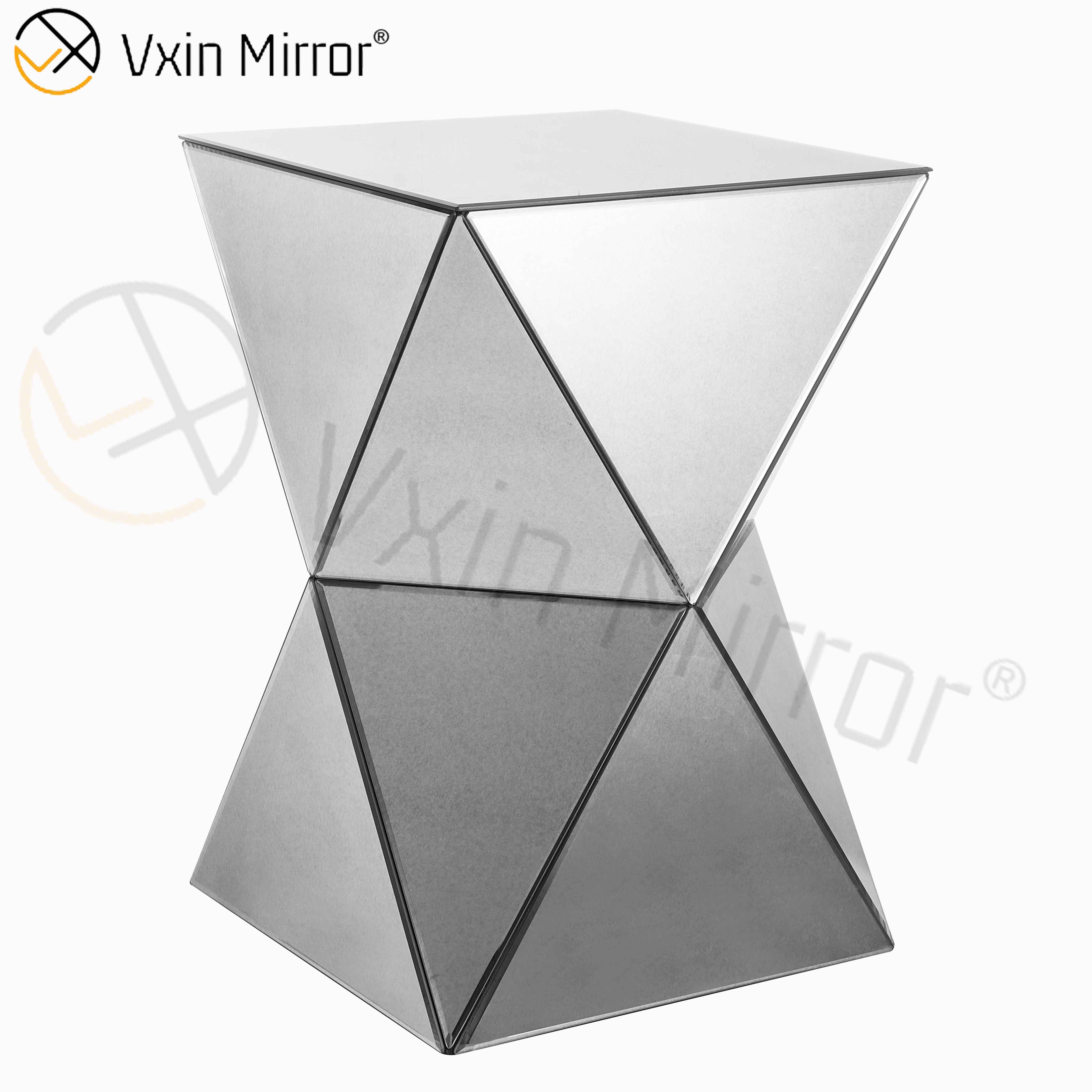 Modern Design Round Top Balck Mirrored BedSide Table Leib Block End Table Crystal Console Table for Sofas WXWF-953