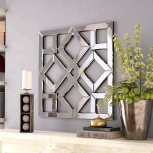 Square Mirrored Wall Decorative Mirror with Beveled Edge Modern Fashionable Wall-Mounted Mirrors WXM-1581