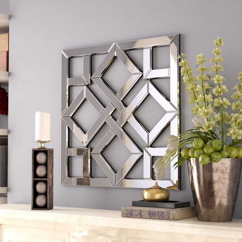 Square Mirrored Wall Decorative Mirror with Beveled Edge Modern Fashionable Wall-Mounted Mirrors WXM-1581