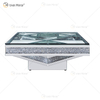 Vxin WXF-158 3D Sparkling Crushed Diamond Square Mirrored Coffee Table Silver Tempered Glass Table