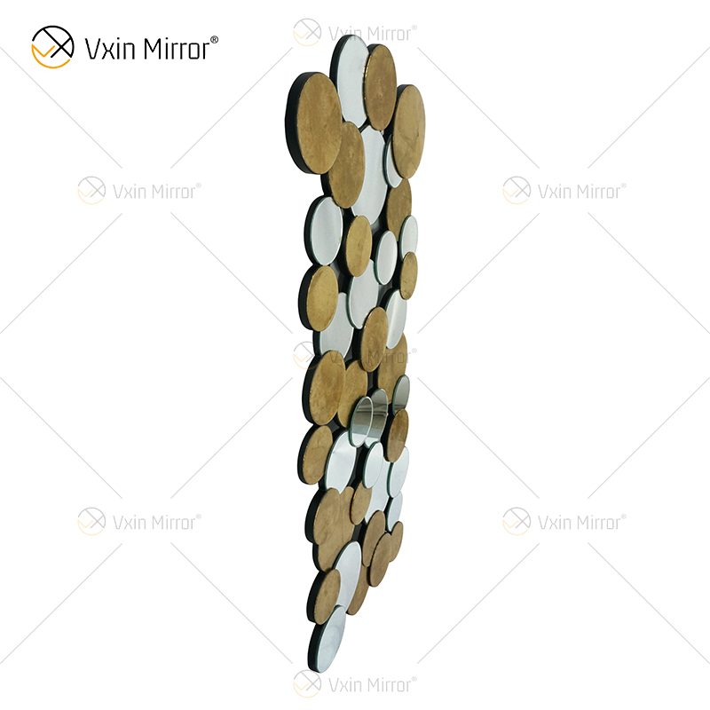 Hot Sale 2000 Pcs WXM-2498 Golden Leaf 3D Luxury Wall Mirror