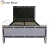 Mirror Furniture on Bedroom Silver And Black Mirrored Modern Style Bed