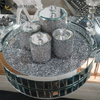 Home Decor Crushed Diamond Mirrored Crystal Jar for Coffee Table Sofa Mirror Side Table WXMT-015