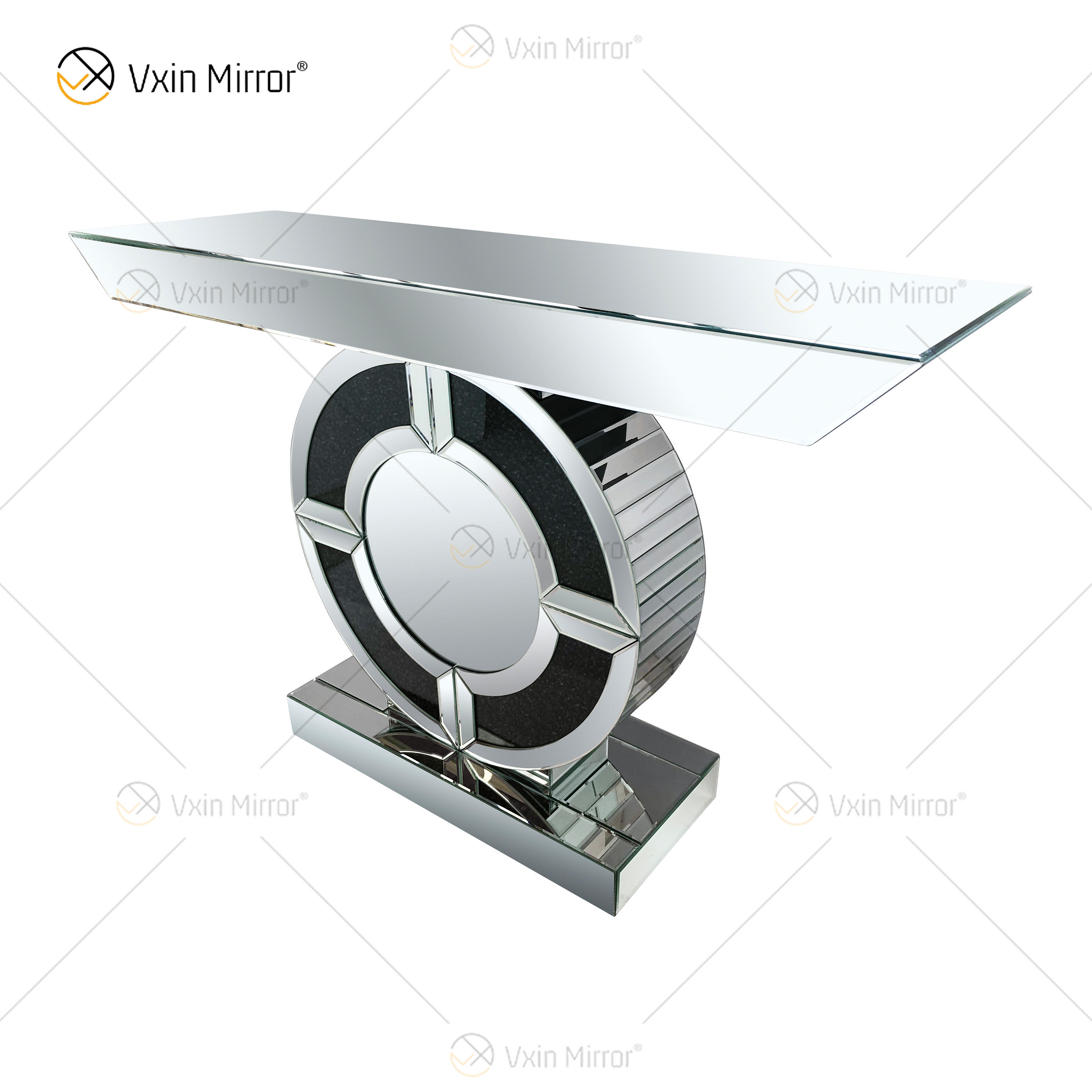 entryway mirror and table