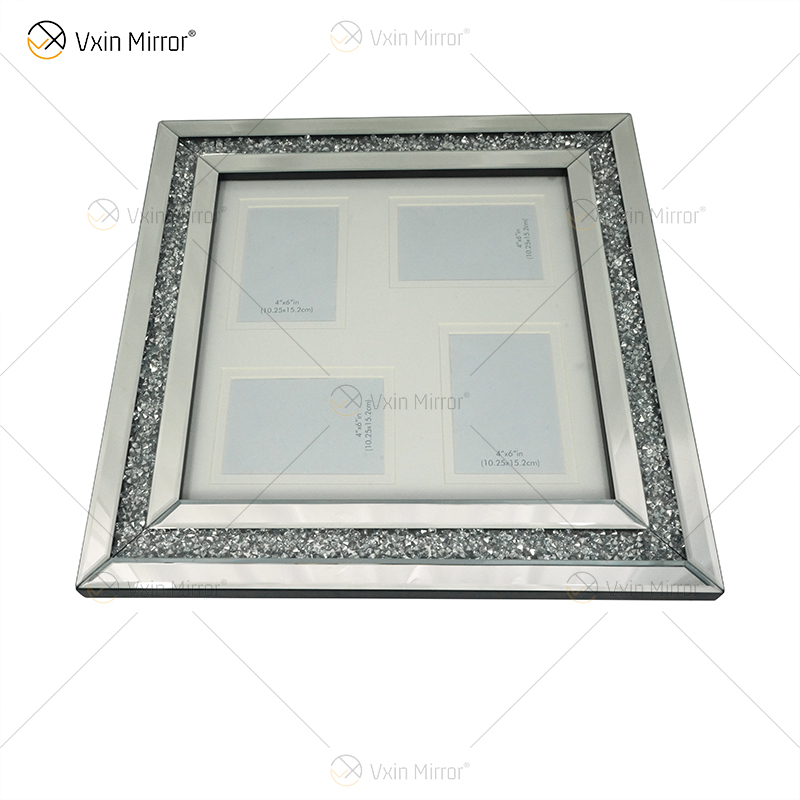 Factory Supply Silver Handmade Hallway Mirror Photo Frame Mirror Wall Art Home Decor for Living Room Sofa Furniture WXPP-16