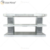 Luxury Furniture Diamond Silver Mirrored Glass Rectangle Coffee Table