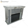 Hot Sale WXWF-1108 Silver Crushed Diamond Crystal Mirror Fireplace Mantel Home Decor with Electric Fire Inserts Mirror Fireplace