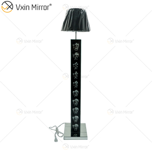 Gothic Style WXFL-027 Living Room Silver Crystal Floor Standing Lamp with Lampshade for Hotel Mirror Lamp