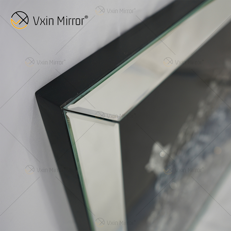 VXin WXMA-19 Home Decor Glass Frame Mirrored Cheetah Wall Art Crystal Porcelain Painting Mirror Wall Art
